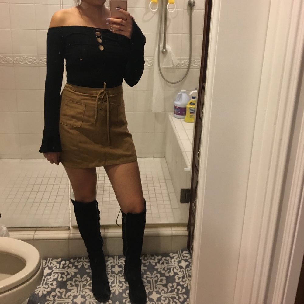 Hollister suede skirt